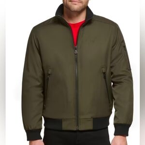 Calvin Klein Men's Size Large Midweight Stand Collar Ribbed Cuffs & Hem Jacket